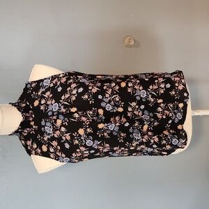 Pink Republic floral sheer empire neck line key hole back tank top blouse